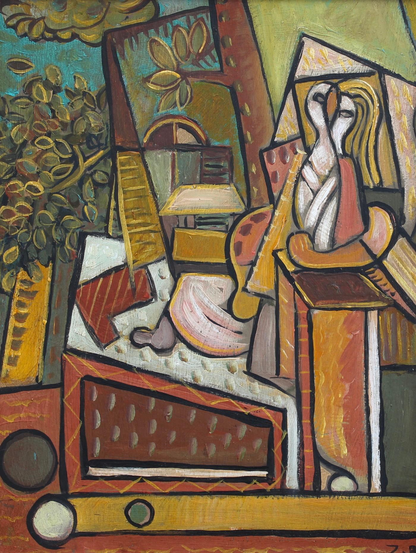 Abstract Painting di Unknown - Vista sul Mediterraneo", Scuola di Berlino
