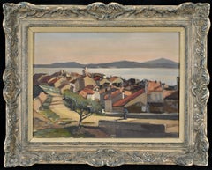 Vintage Mediterranean Village - French Impressionist South of France Landscape Painting