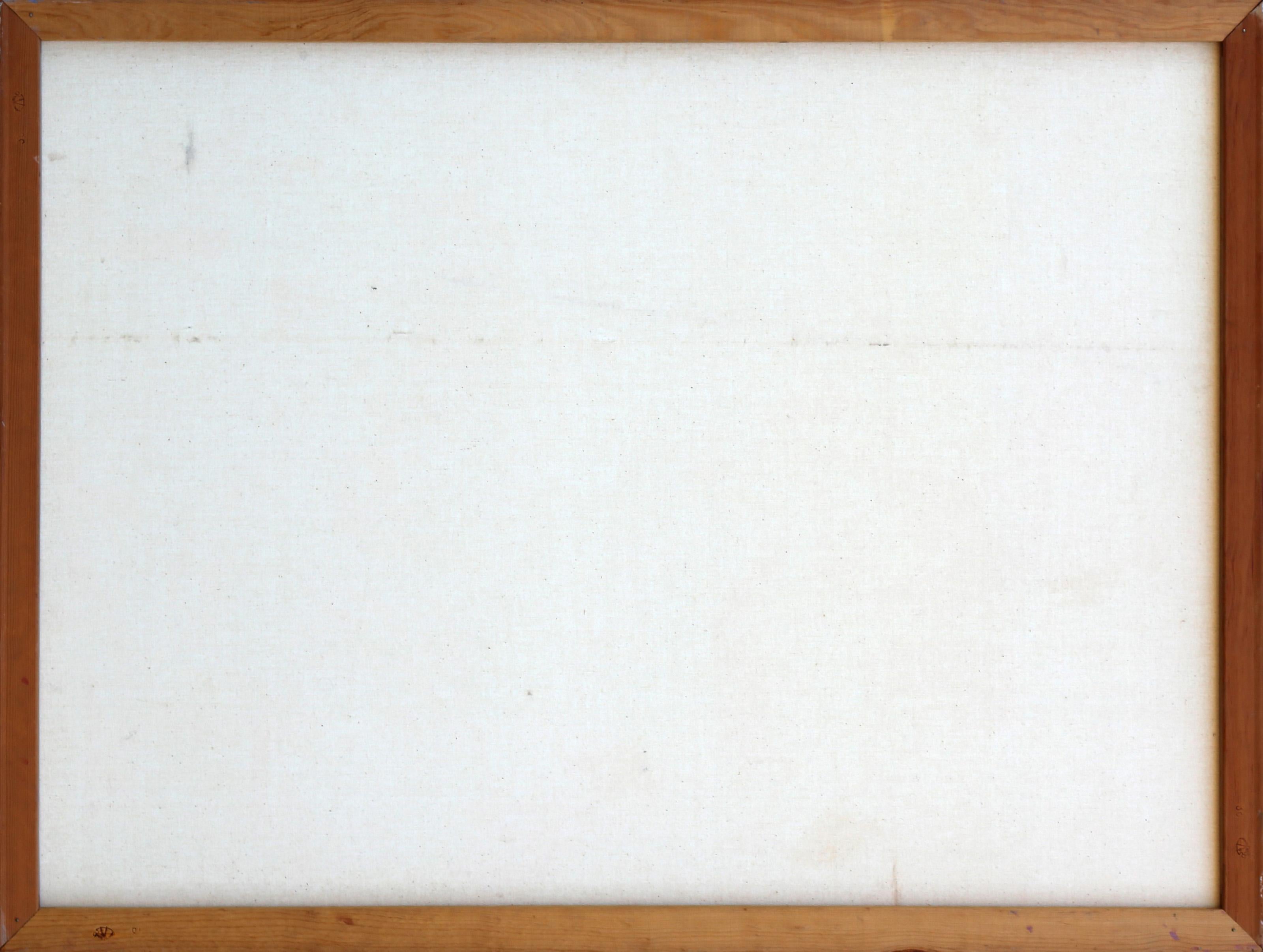 Men Talking at a Table, Volkskunst, Öl auf Leinwand, Gemälde von Jalal Gharbi im Angebot 1