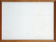 Huile sur toile d'art populaire « Men Talking at a table » de Jalal Gharbi