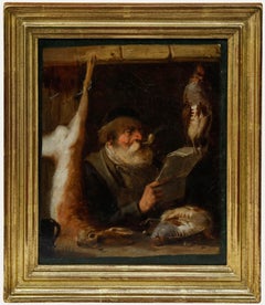 Meno Muhlig (1823-1873) - Óleo enmarcado de mediados del siglo XIX, Der Wildbretverkaufer