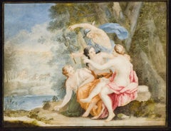  Mercury And The Nymphs - Original Oil on Board - 18th Century