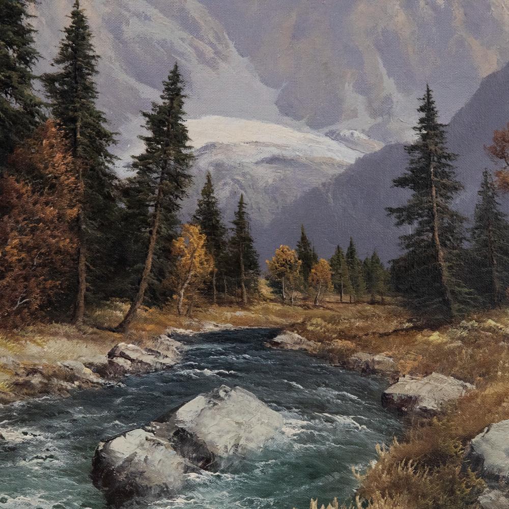 Meyer Muenchen - Olio del primo Novecento, Paesaggio montano tedesco 1