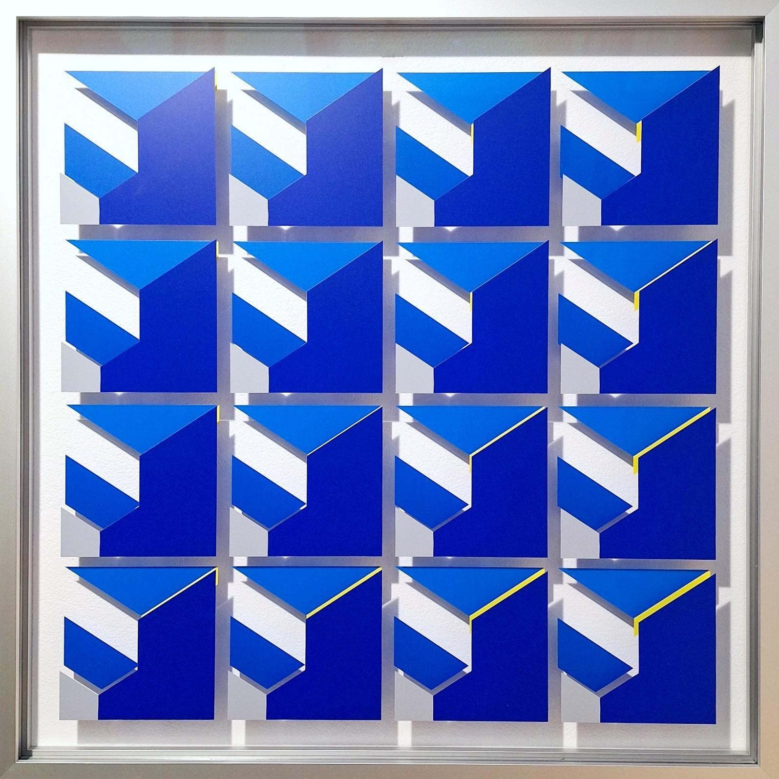 MG1910 - contemporary modern abstract geometric film on glass painting relief