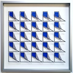 MG2201 - película geométrica abstracta moderna contemporánea sobre relieve de pintura en vidrio