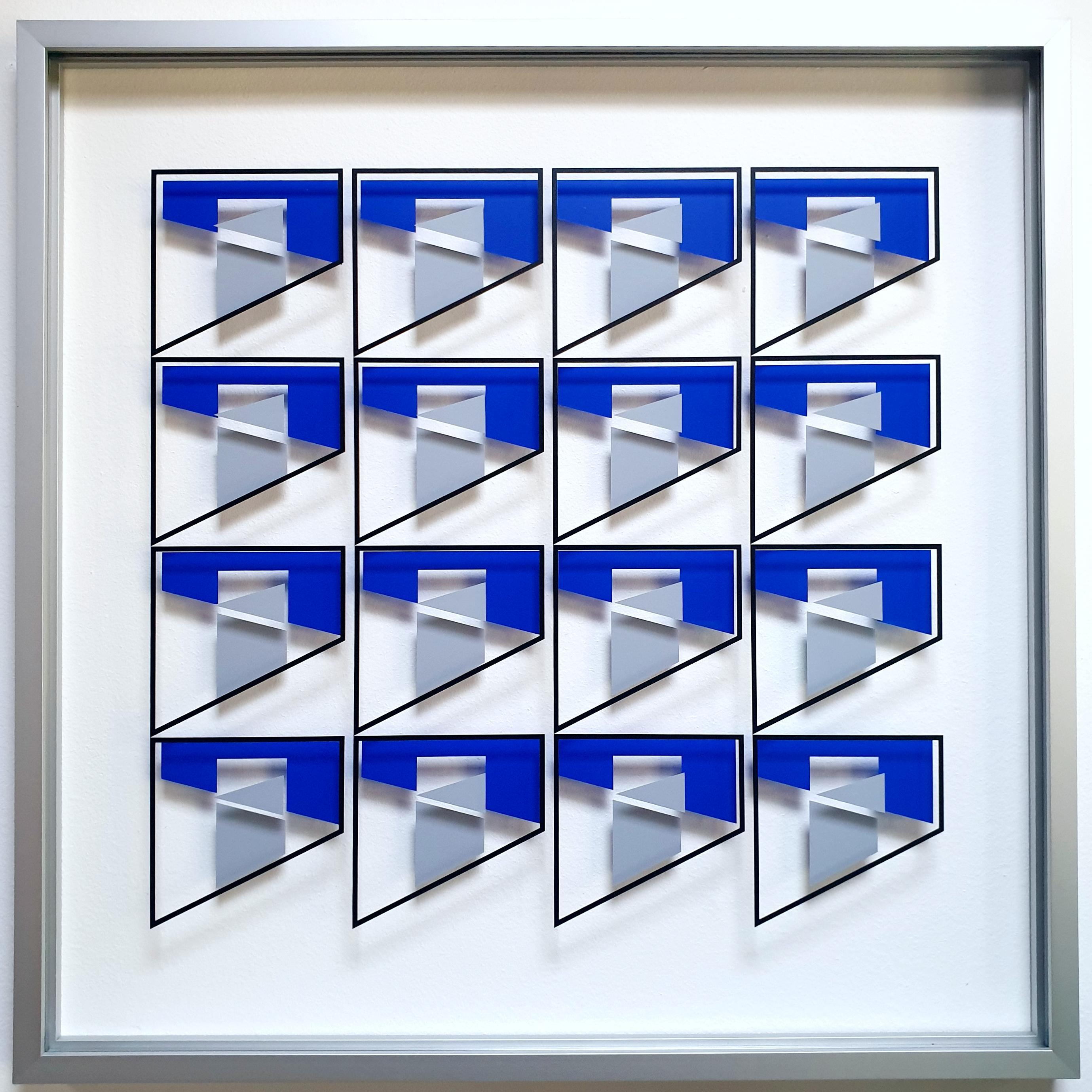 MG2203 - contemporary modern abstract geometric film on glass painting relief