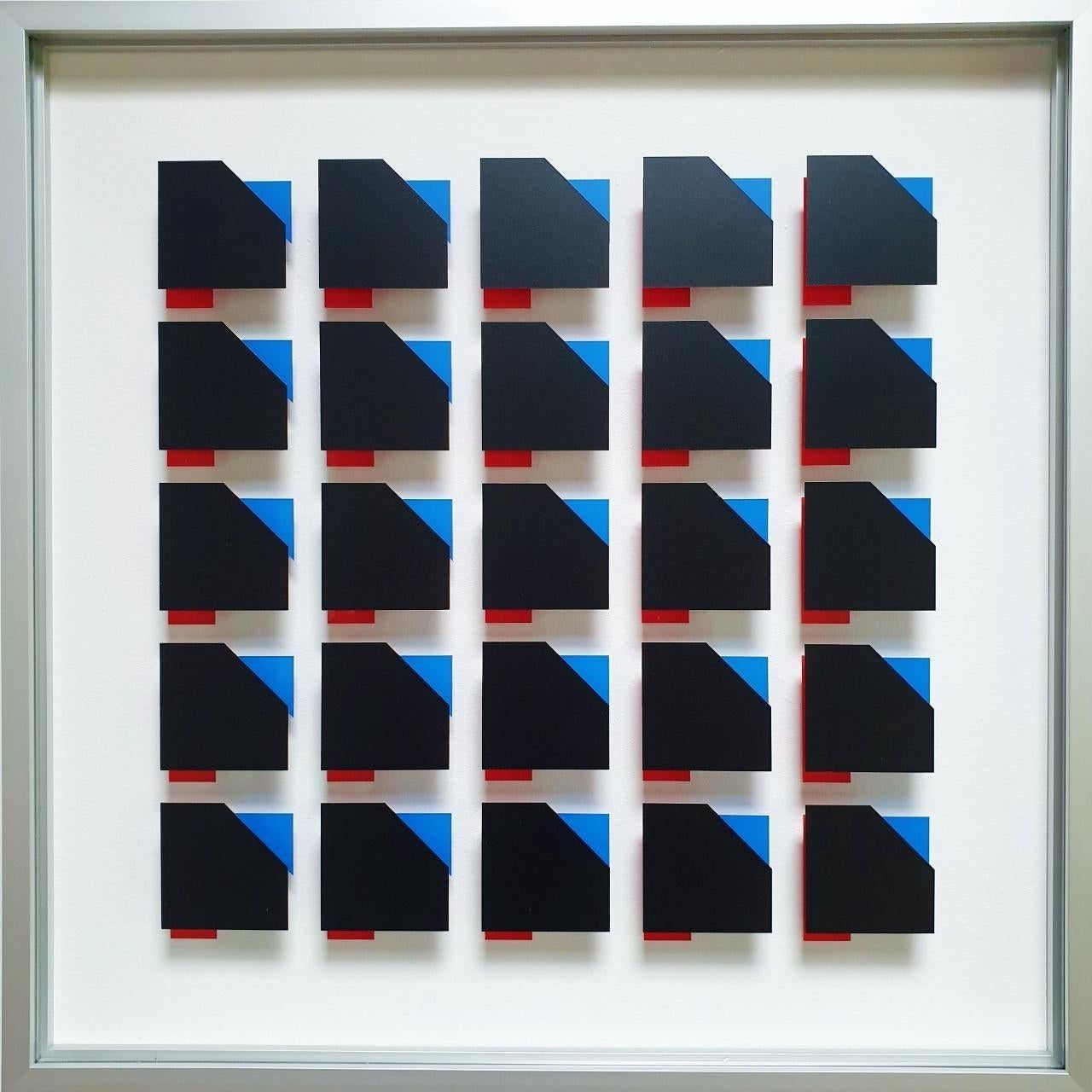 Unknown Abstract Painting - MG804 - contemporary modern abstract geometric film on glass painting relief