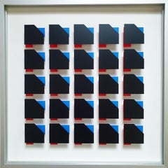 MG804 - contemporary modern abstract geometric film on glass painting relief MG804 - contemporary modern abstract geometric film on glass painting relief