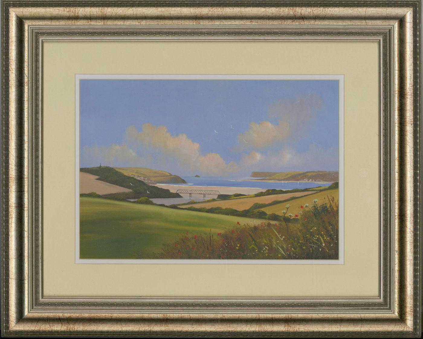 Michael J. Poole - Framed Contemporary Acrylic, Camel Estuary, Cornish Coast
