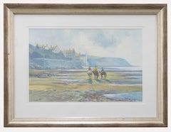 Michael Long - Framed Contemporary Oil, Riding at Low Tide