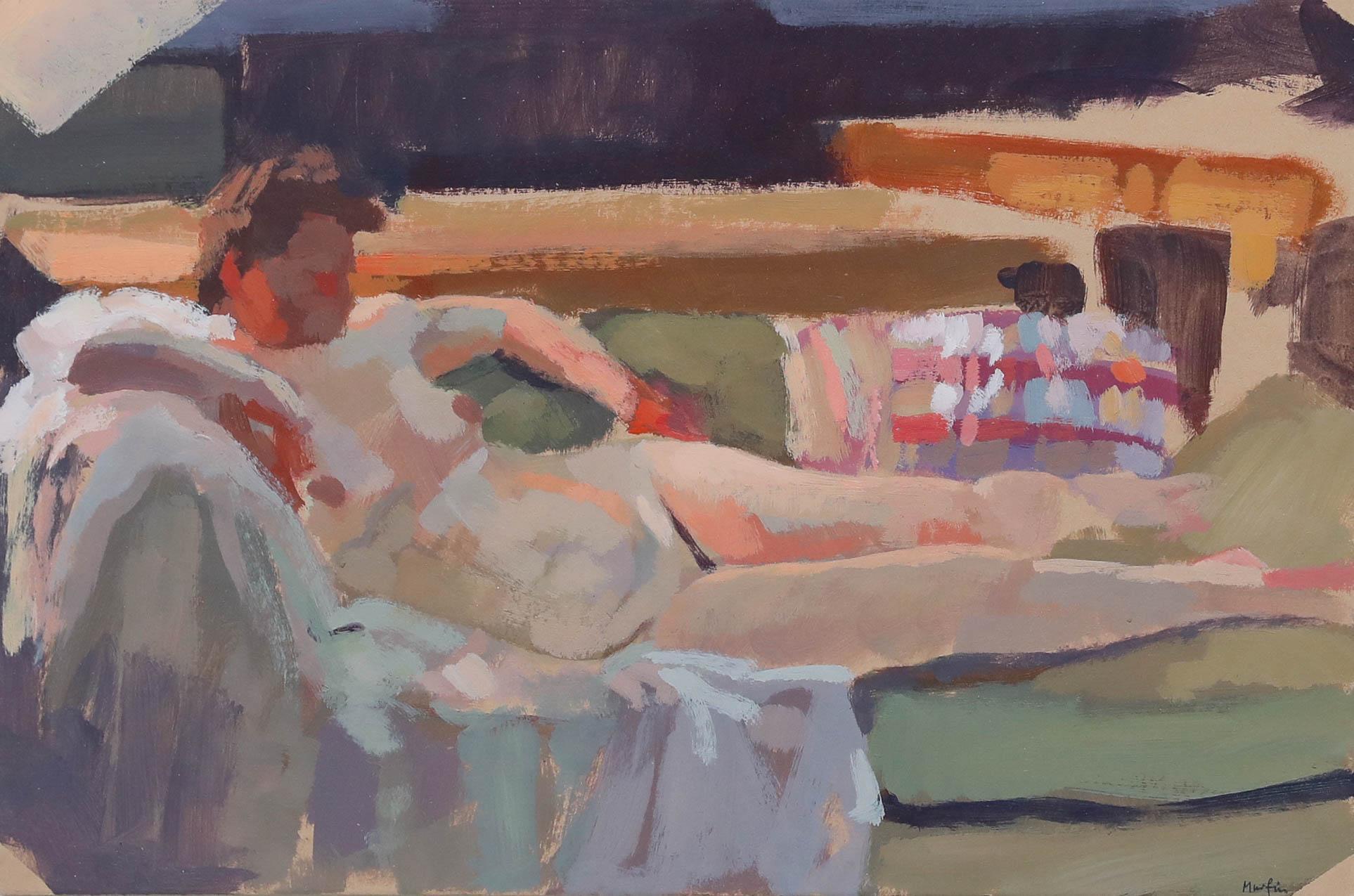 Michael Murfin (geb.1954) - English School 20. Jahrhundert Acryl, Liegender Akt – Painting von Unknown