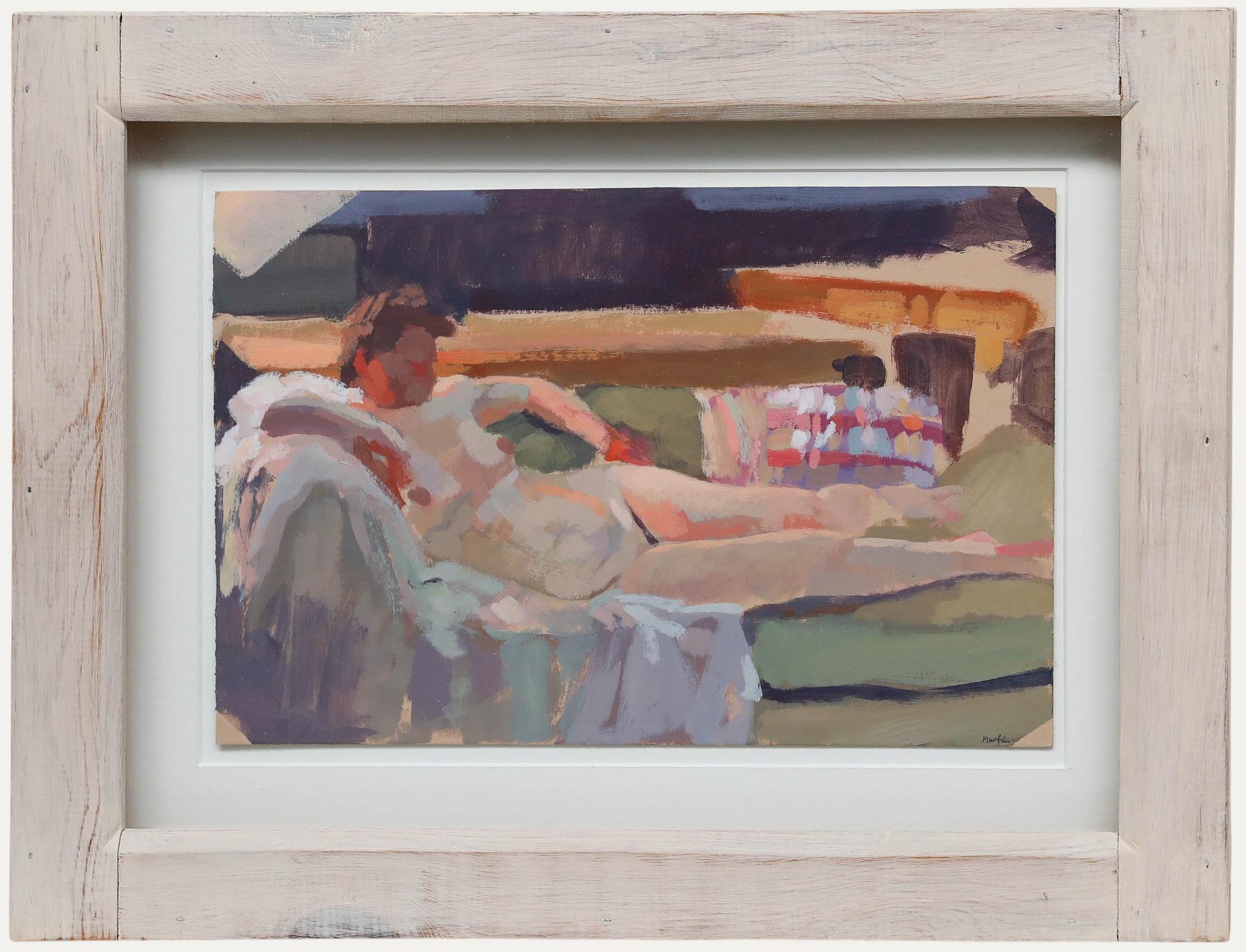 Michael Murfin (geb.1954) - English School 20. Jahrhundert Acryl, Liegender Akt