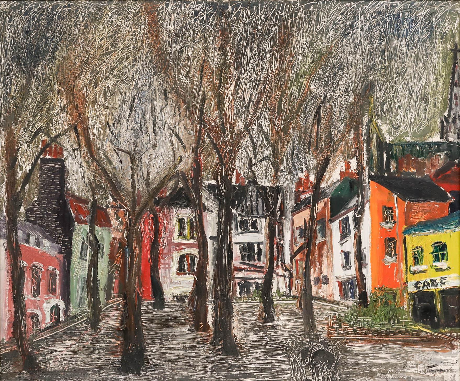Michael Osterweil (geb.1932) - 1959 Öl, Townes in Technicolour – Painting von Unknown