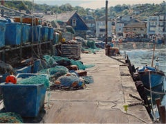 Michael Tregunna (b.1968) - Framed Contemporary Oil, Mevagissey Harbour