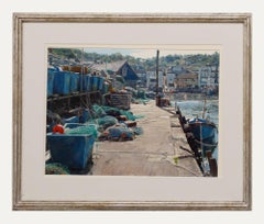 Michael Tregunna (b.1968) - Framed Contemporary Oil, Mevagissey Harbour