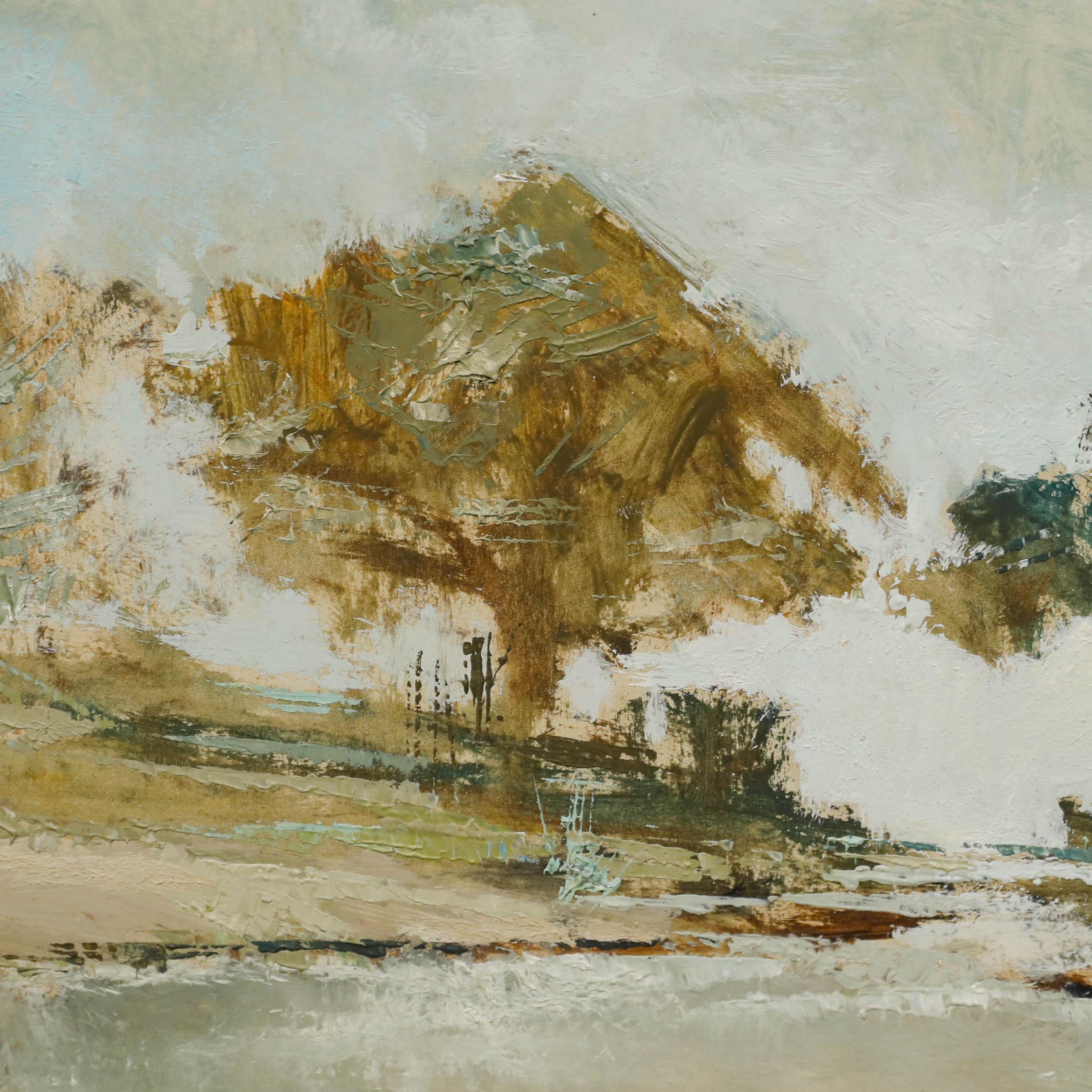 Un paysage original à l'huile de l'artiste français classé Michel Gassies. Intitulé 
