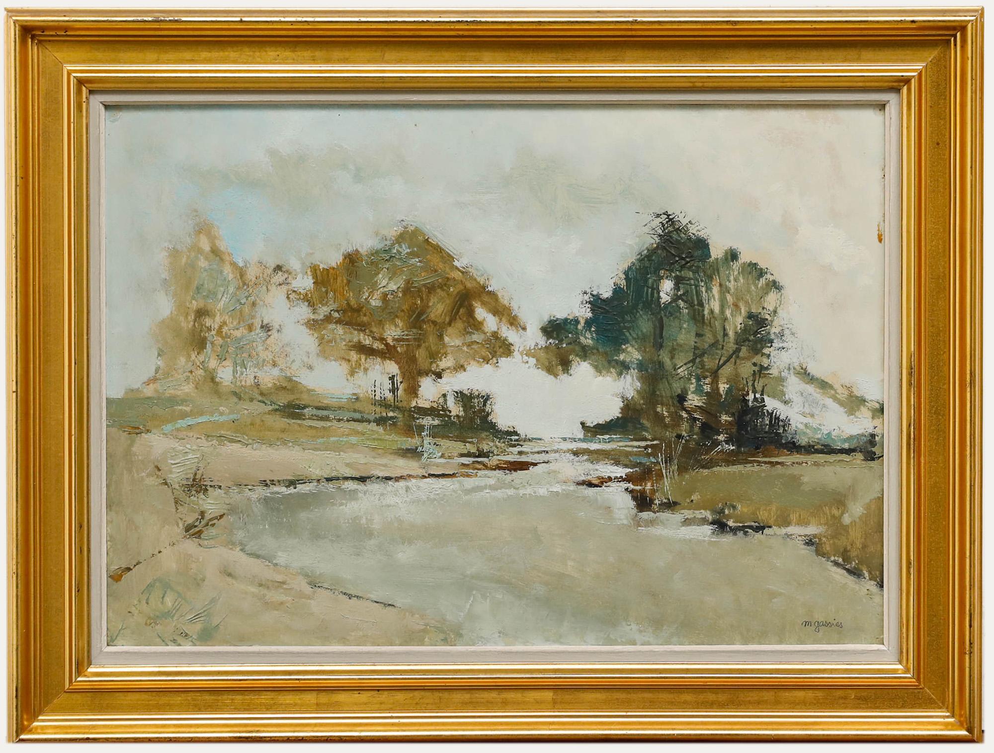 Michel Gassies - Gerahmtes Öl des 20. Jahrhunderts, Der Rand der Loire