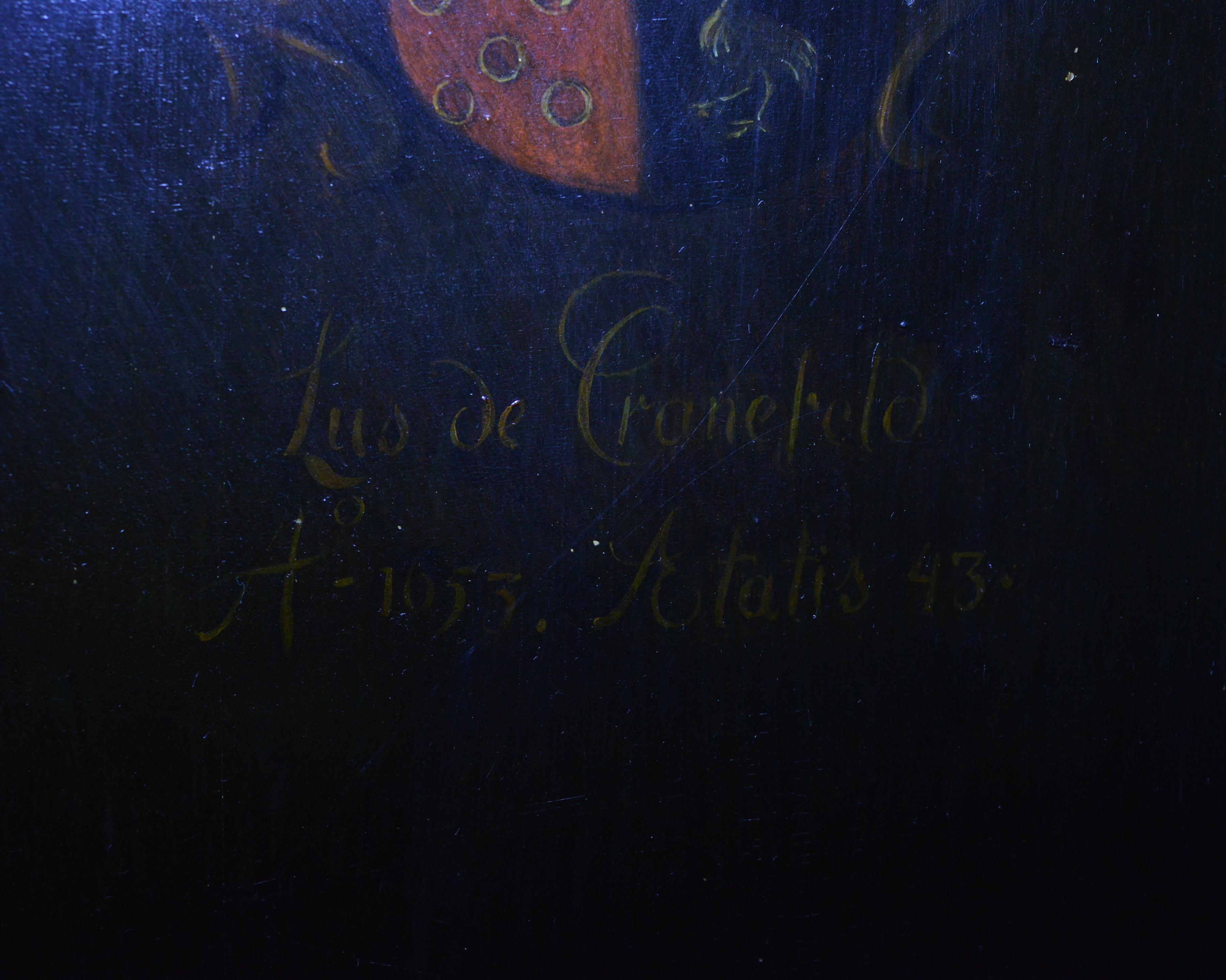 Peinture à l'huile baroque sur panneau du milieu du XVIIe siècle Portrait d'un noble de Cranefeld 2