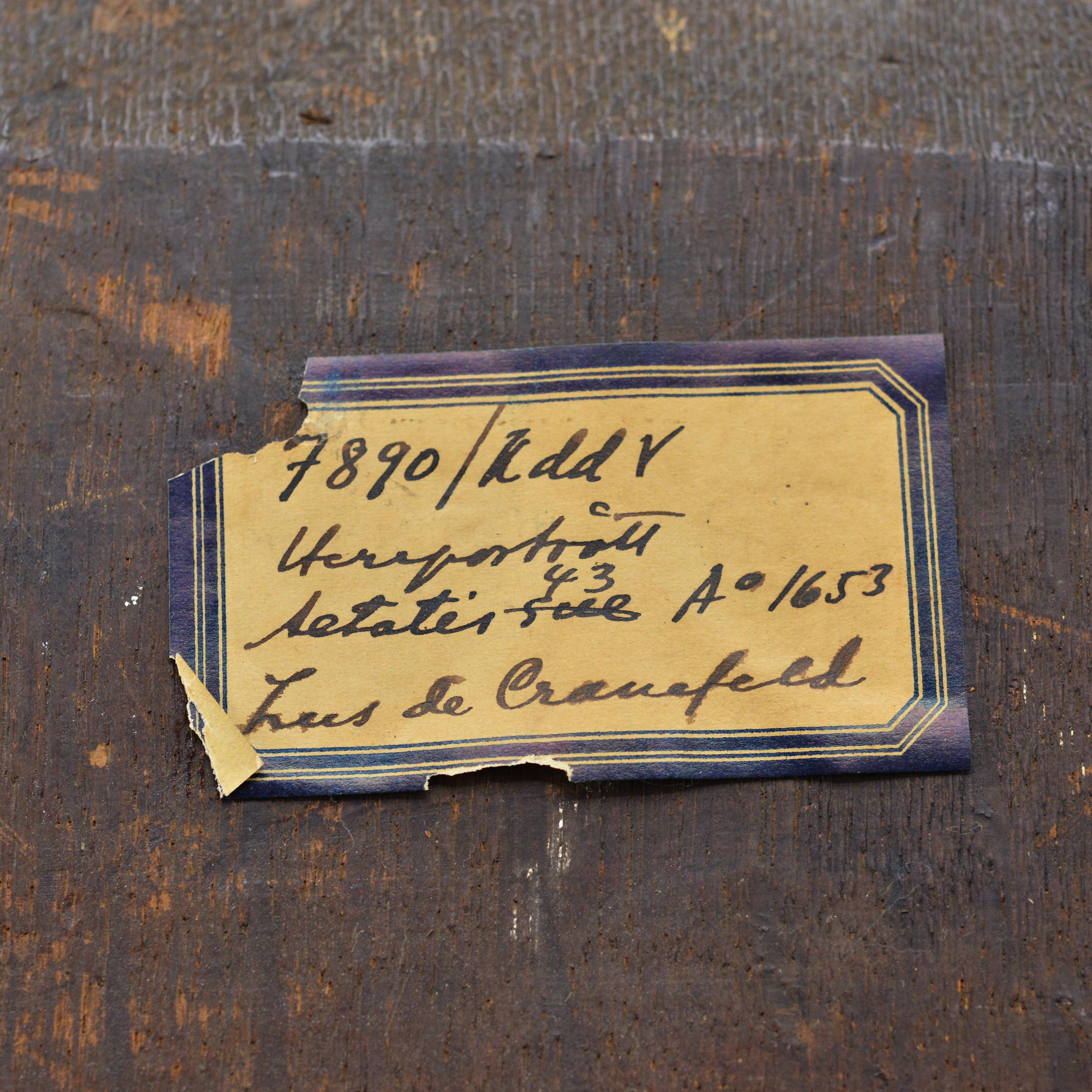 Peinture à l'huile baroque sur panneau du milieu du XVIIe siècle Portrait d'un noble de Cranefeld 3