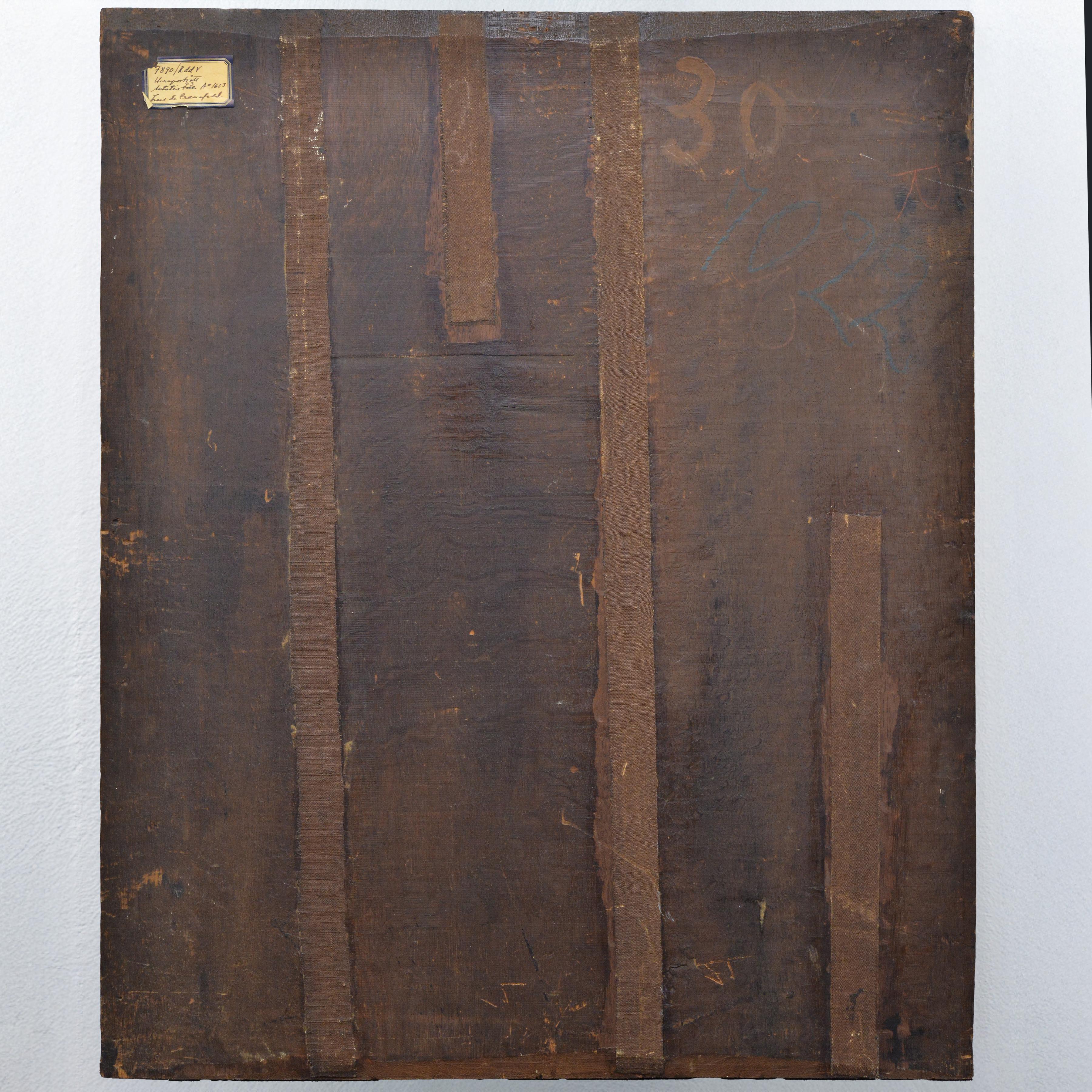 Peinture à l'huile baroque sur panneau du milieu du XVIIe siècle Portrait d'un noble de Cranefeld 4