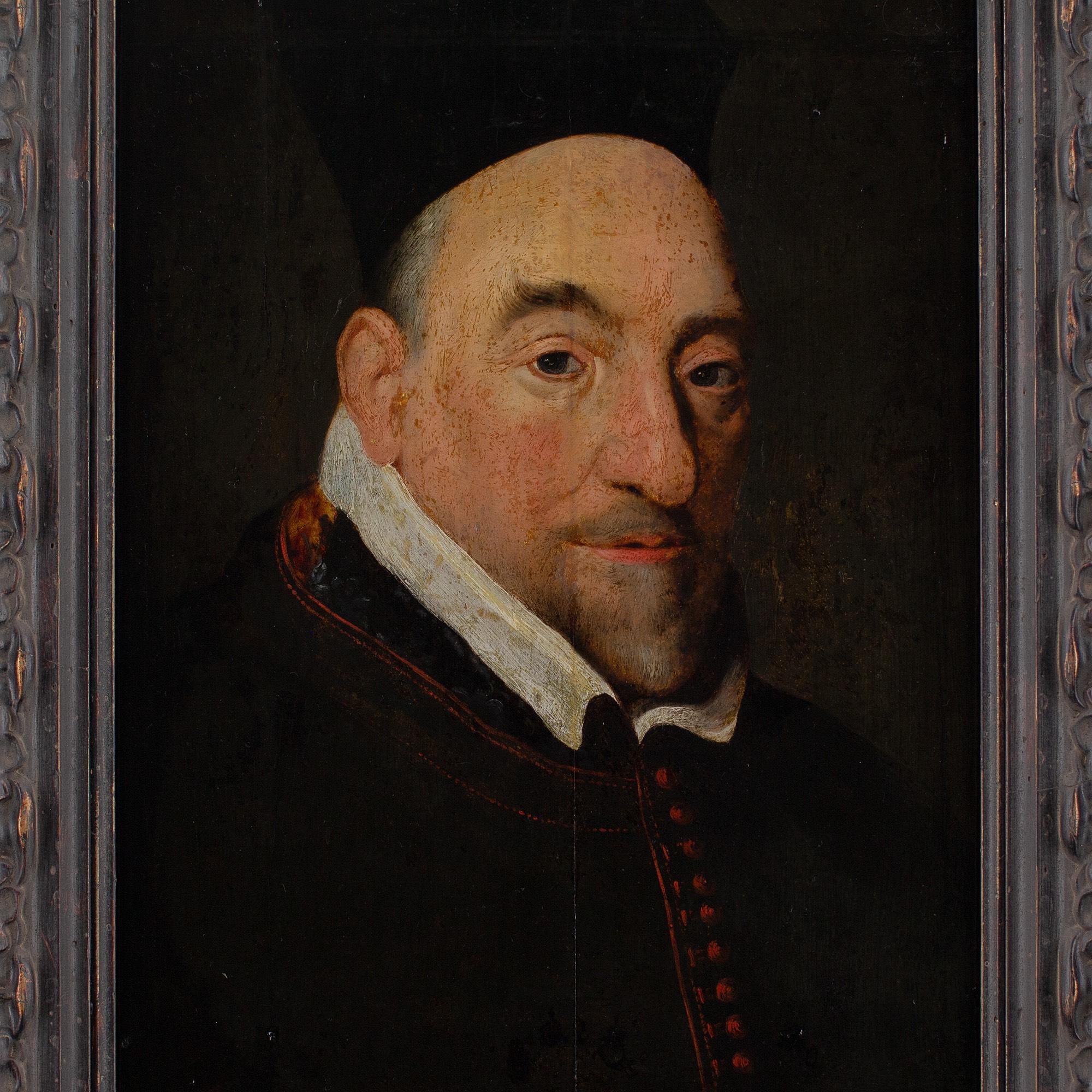 Scuola fiamminga della metà del XVII secolo, Ritratto di Cornelius Janssen in vendita 1