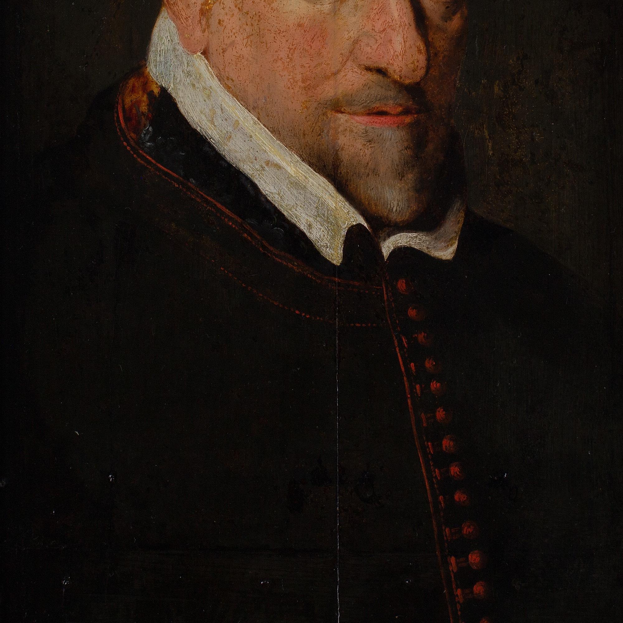 Scuola fiamminga della metà del XVII secolo, Ritratto di Cornelius Janssen in vendita 4