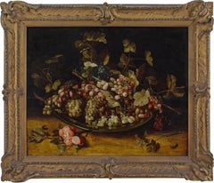 Mid-17th-Century Flemish School, Still Life With Grapes & Foliage On A Plate
