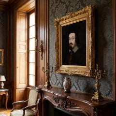 Mid-17th-Century Spanish School Oil Painting, Portrait Of A Theologian