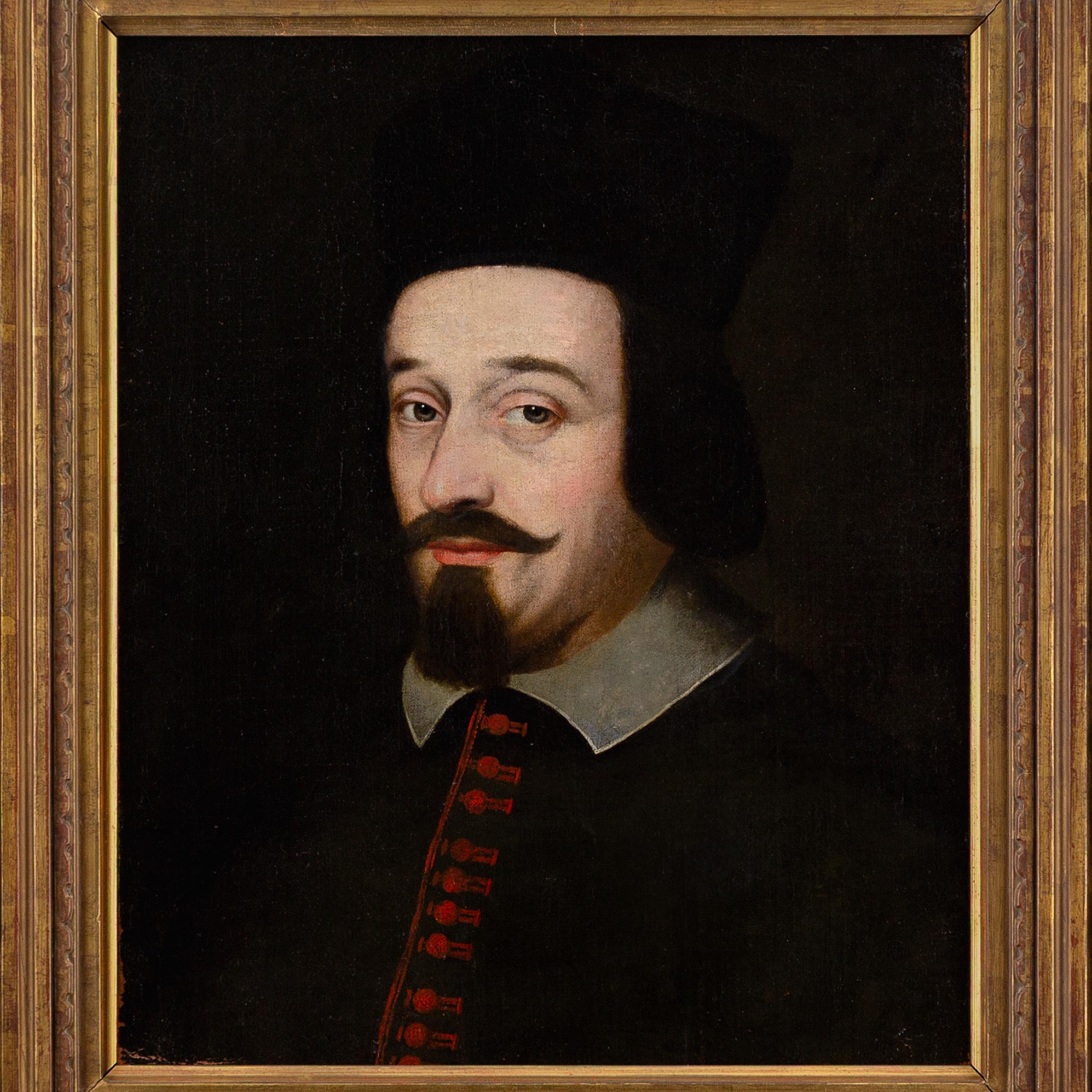 Ölgemälde der Spanish School aus der Mitte des 17. Jahrhunderts, Porträt eines Theologen (Barock), Painting, von Unknown