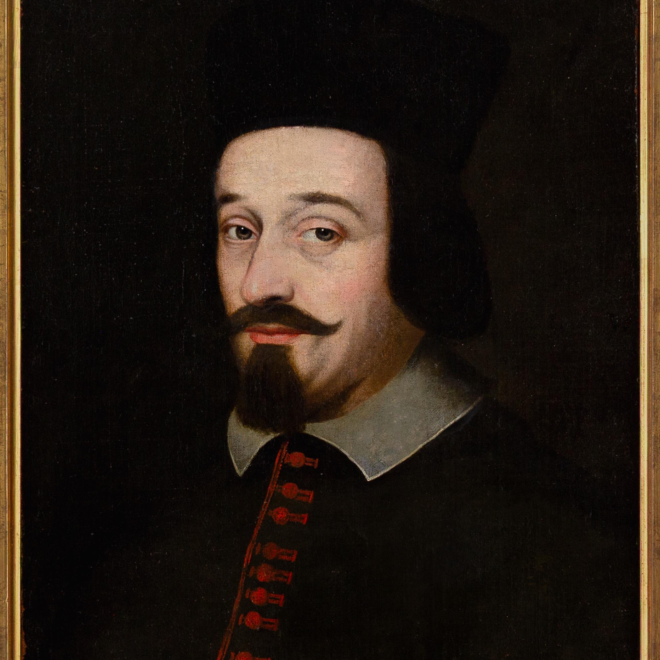 Ölgemälde der Spanish School aus der Mitte des 17. Jahrhunderts, Porträt eines Theologen (Braun), Portrait Painting, von Unknown