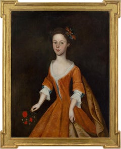 Mid-18th-Century English School, Portrait Of A Girl With A Posy