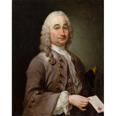 Mid-18th-Century French School, Portrait Of A Gentleman With A Letter