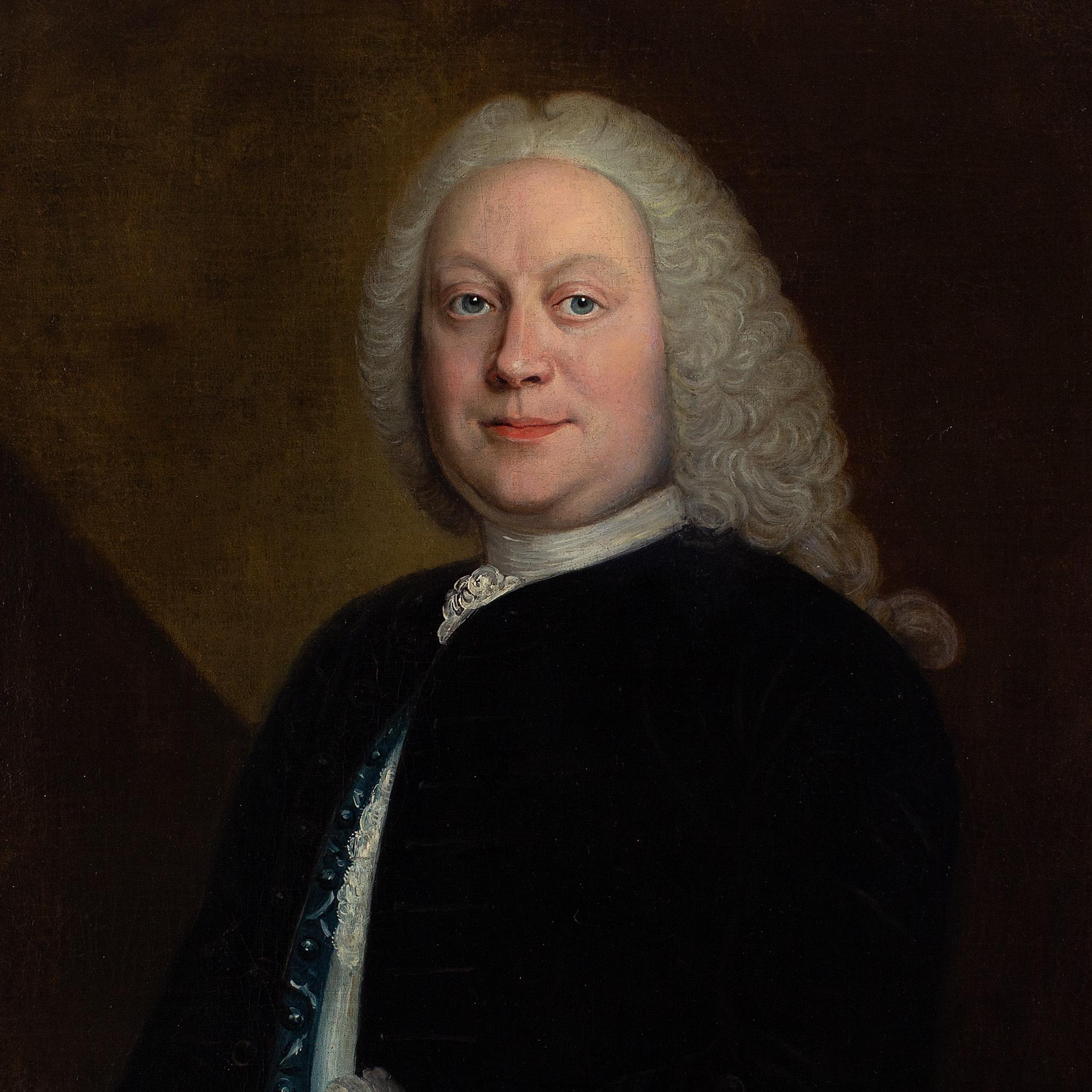 Mid-18th-Century French School, Portrait Of A Gentleman With A Sealed Missive - Black Portrait Painting by Unknown