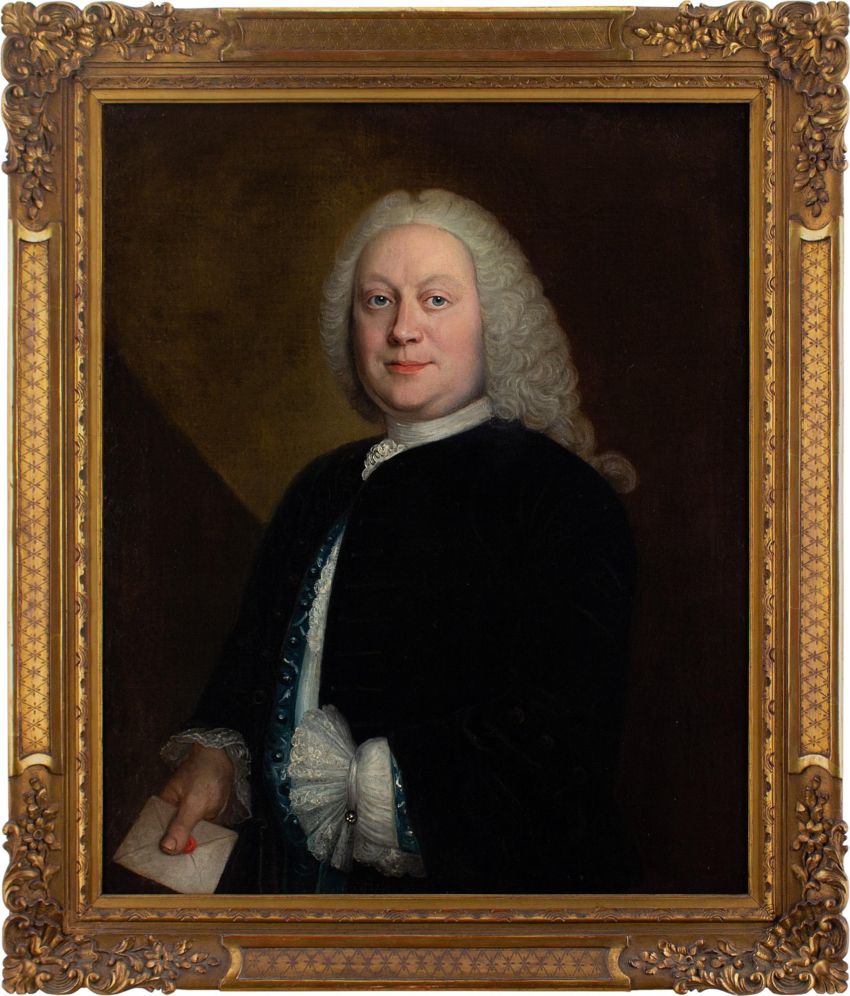 Unknown Portrait Painting - Mid-18th-Century French School, Portrait Of A Gentleman With A Sealed Missive