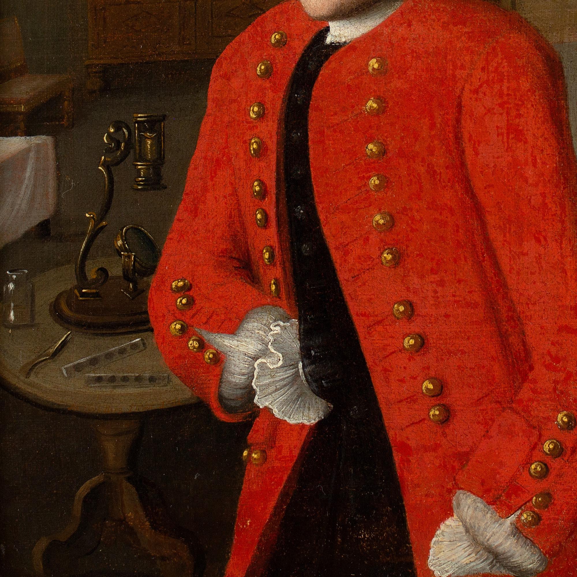 Retrato De La Escuela Francesa De Mediados Del Siglo XVIII Del Naturalista Inglés Henry Baker en venta 1