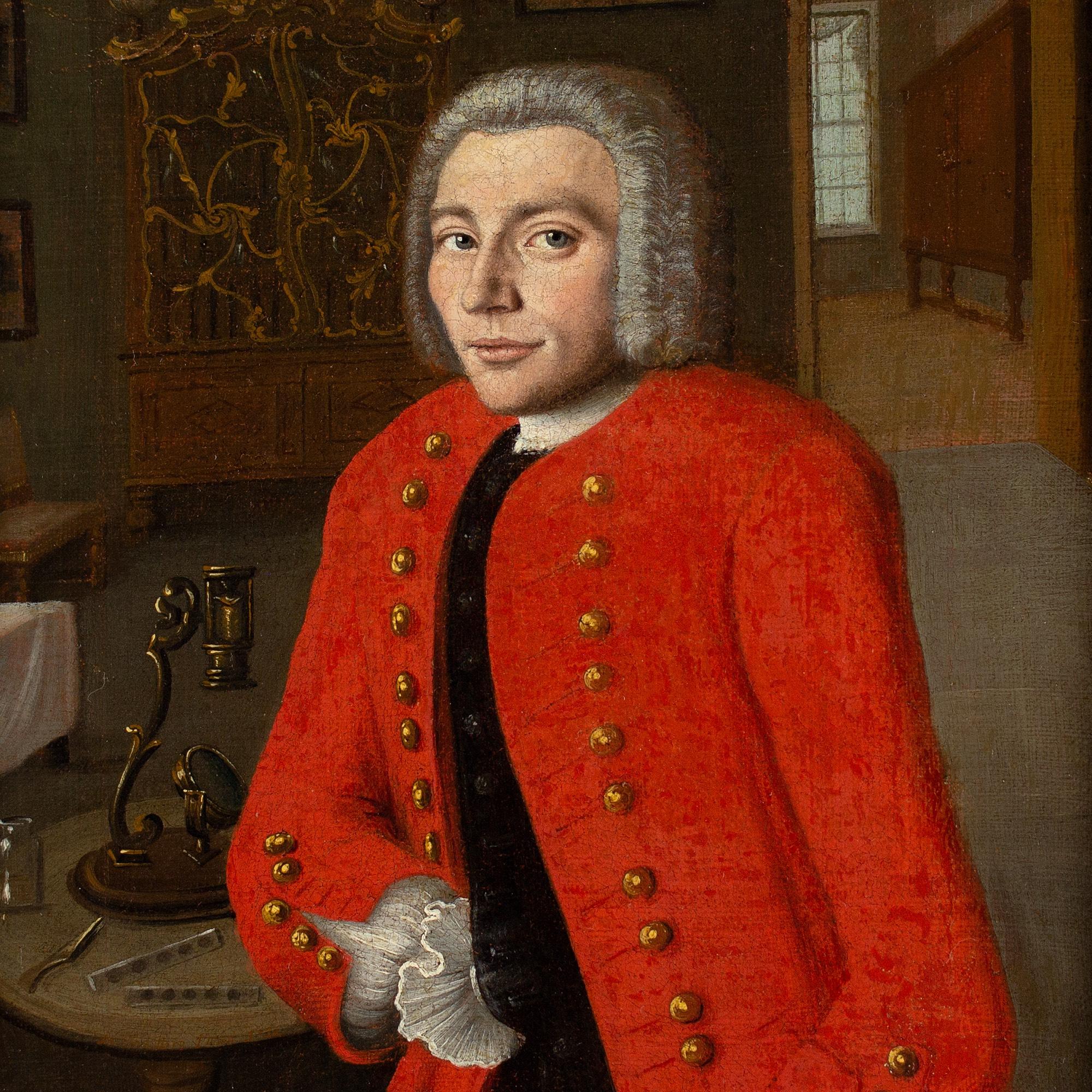 Retrato De La Escuela Francesa De Mediados Del Siglo XVIII Del Naturalista Inglés Henry Baker en venta 2
