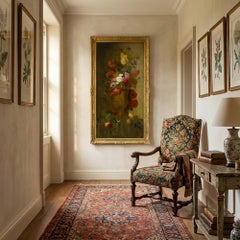 Mid-18thC French School Floral Still Life Oil Painting With Roses In An Urn