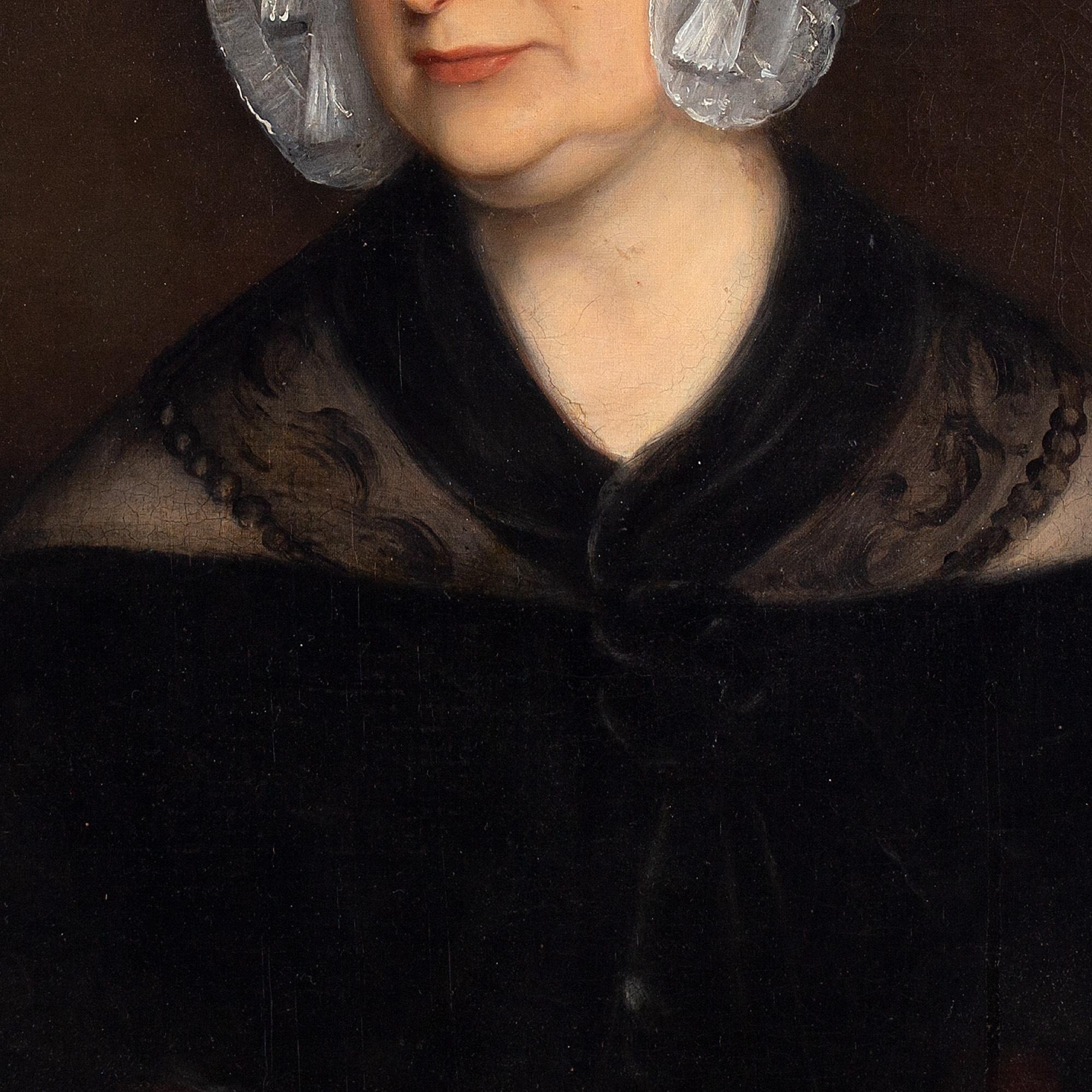 Mid-19th-Century English School Portrait Of A Lady, Oil Painting 4