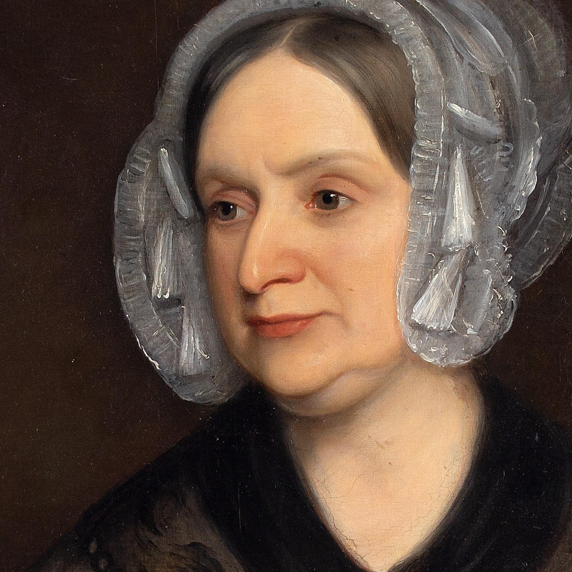 Mid-19th-Century English School Portrait Of A Lady, Oil Painting 5