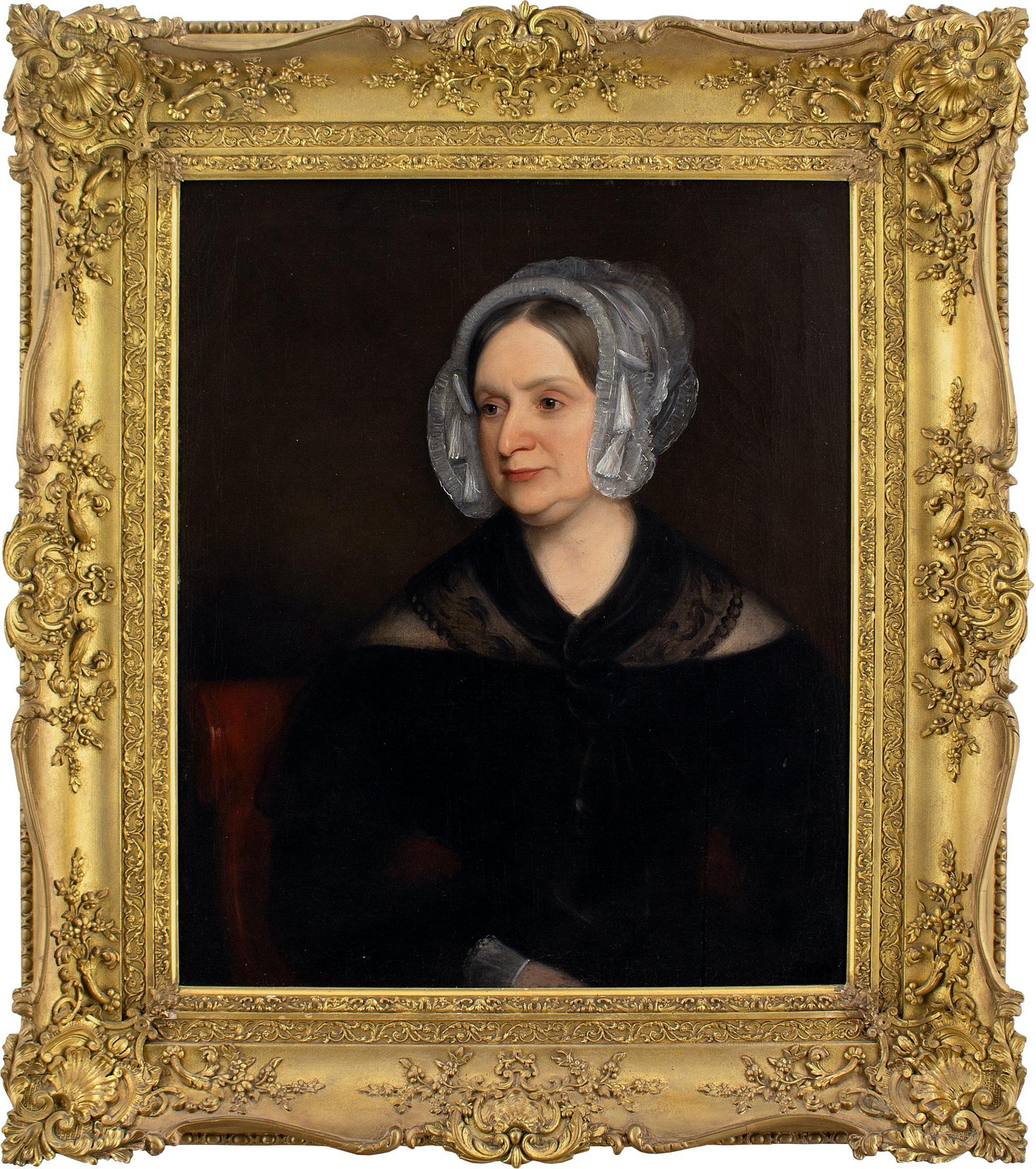 Unknown Portrait Painting - Mid-19th-Century English School Portrait Of A Lady, Oil Painting