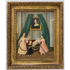 Mid 19th Century Family Oil Portrait C.1840