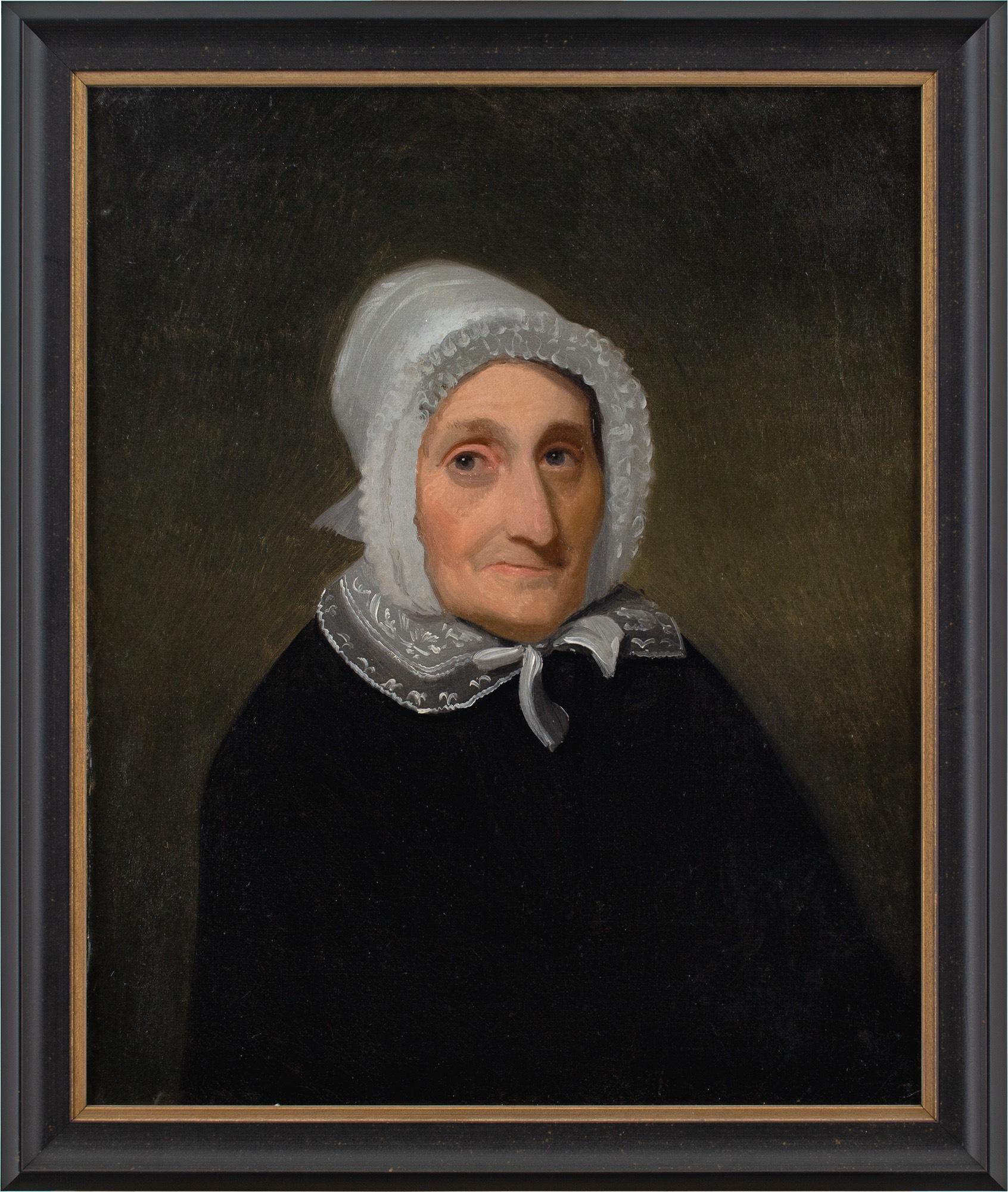Unknown Portrait Painting – Mitte des 19. Jahrhunderts Französische Schule, Ein Paar Nanas, 2 x Ölgemälde