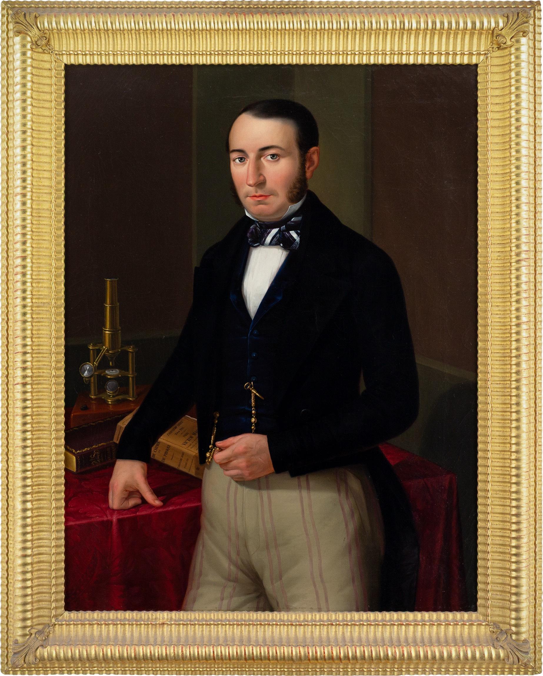 Unknown Portrait Painting - Mid-19th-Century French School, Portrait Of A Chemist