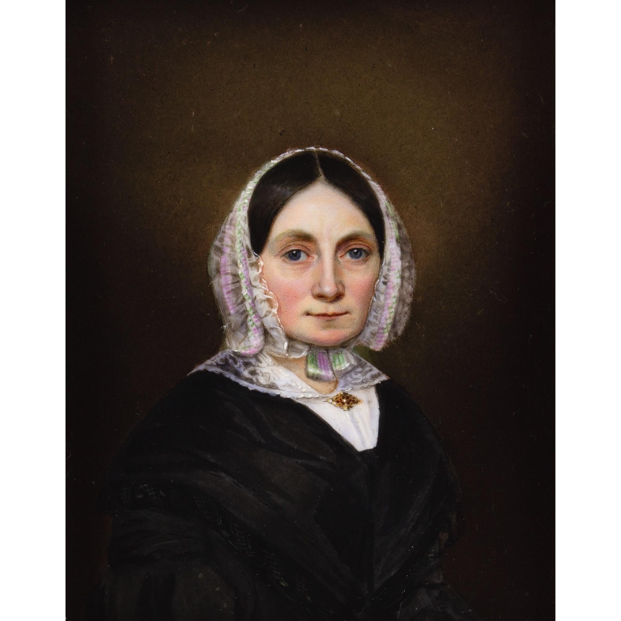 Mid-19th-Century German School, Portrait Of A Woman - Victorian Mixed Media Art by Unknown