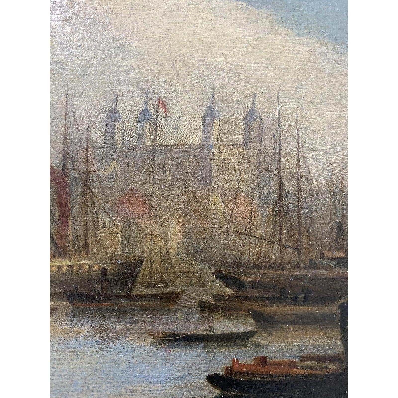 Mid 19th Century Nautical View of the Thames, London Oil Painting

A fine oil painting with the Tower of London in the background.

The panel measures 12