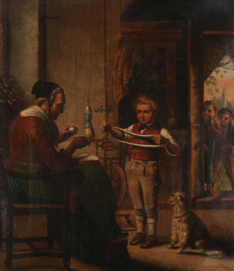 Unknown - Mid 19th Century Oil - A Begrudging Helping Hand For Sale at ...