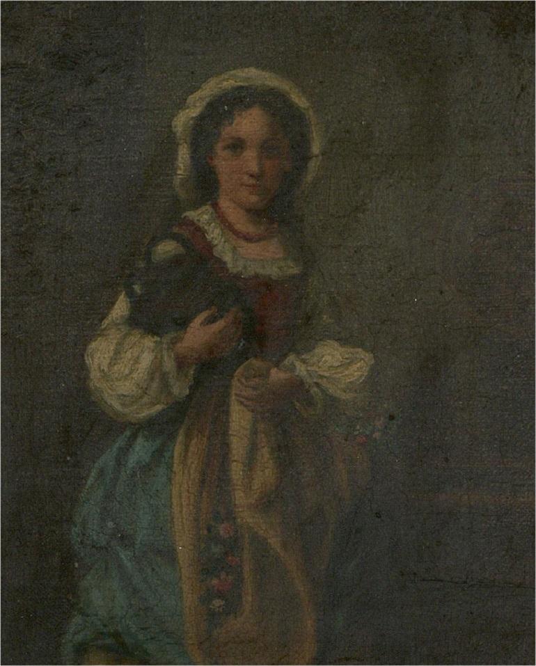 Mid 19th Century Oil - A Harvest of Flowers - Brown Portrait Painting by Unknown