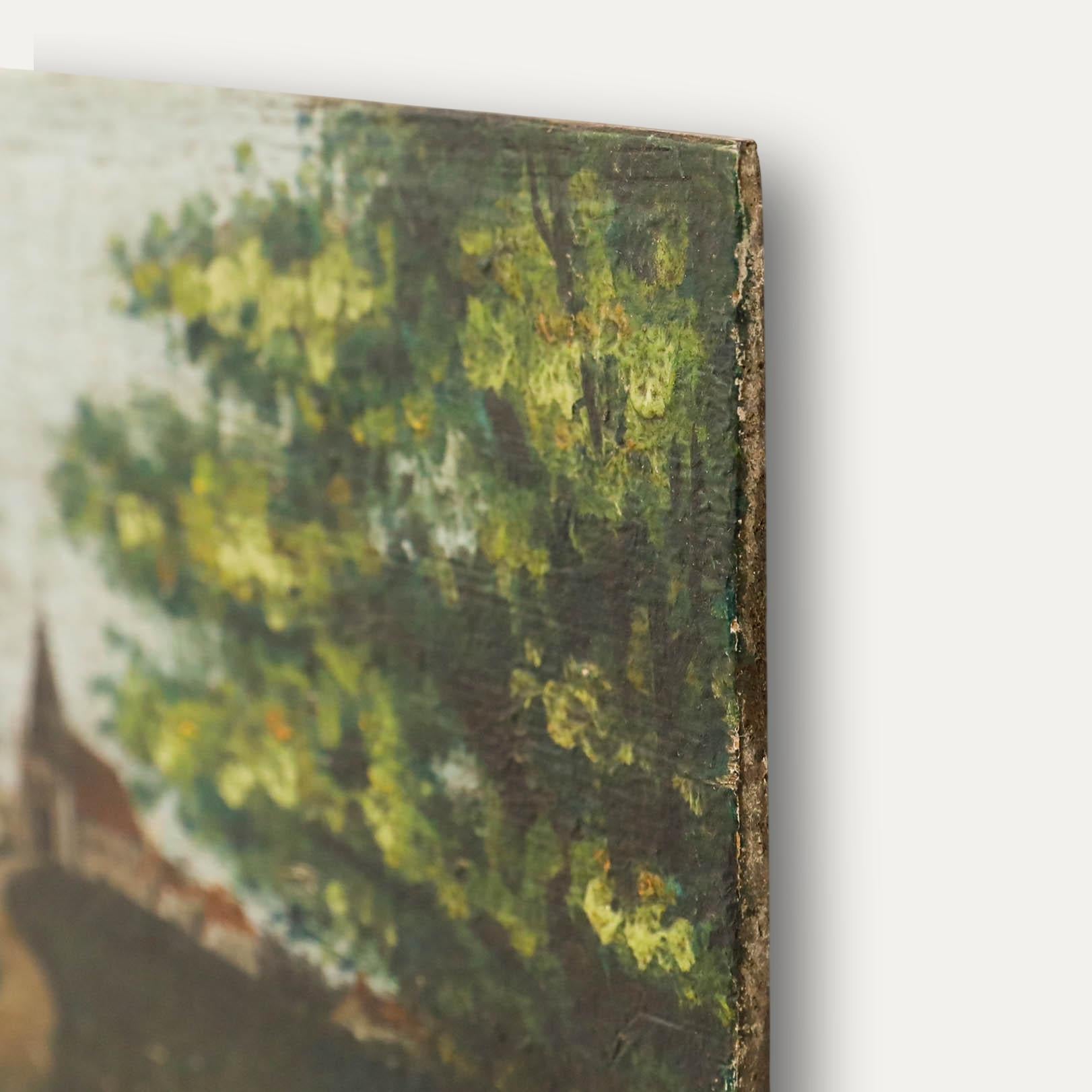 Öl aus der Mitte des 19. Jahrhunderts - Junge und seine Ziege im Angebot 1