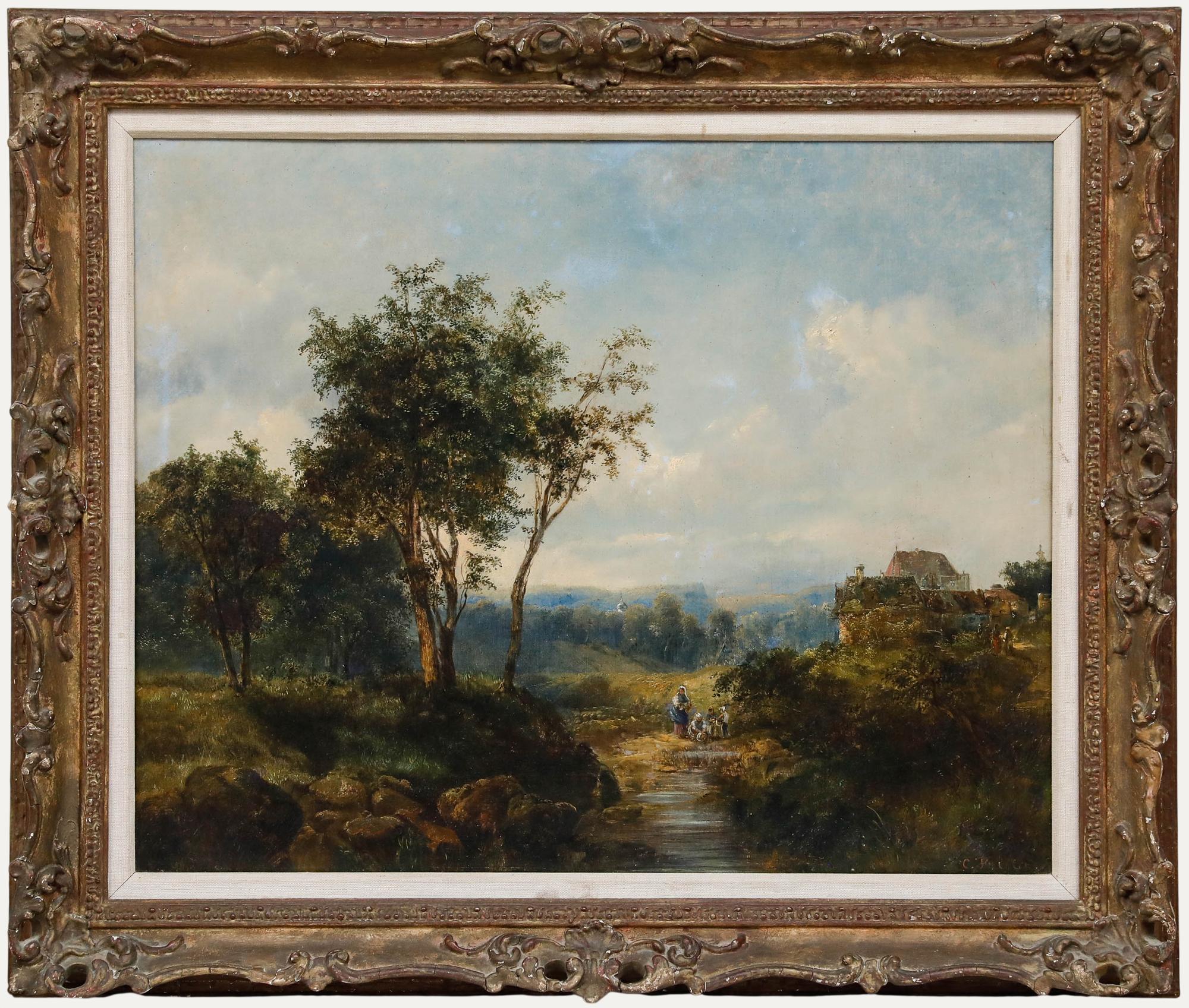 Mid 19th Century Oil - Down by the Stream