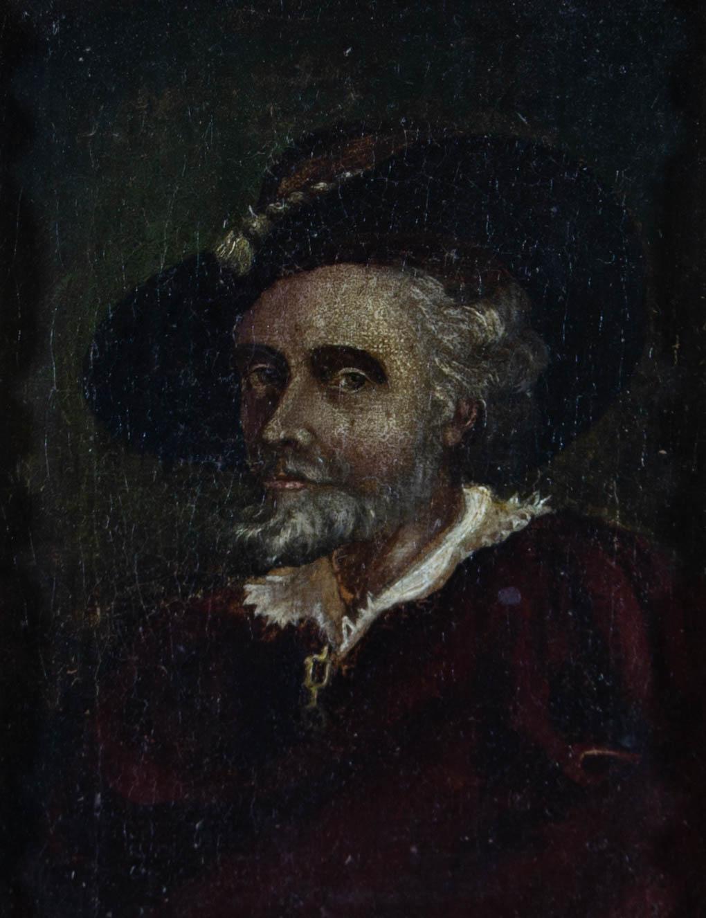 Mid 19th Century Oil - Jacobean Gentleman - Painting by Unknown